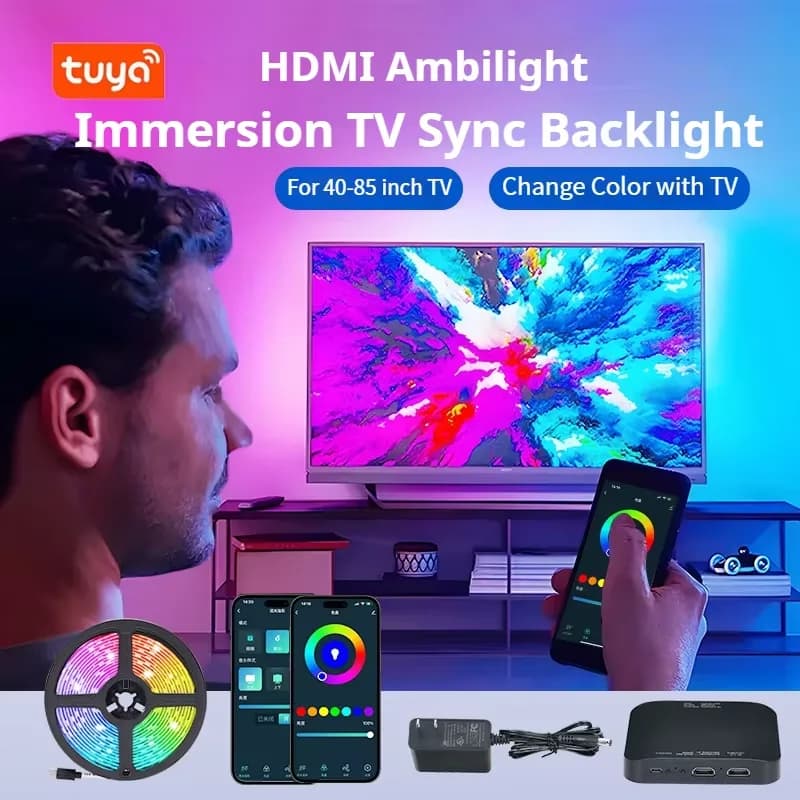 Đèn LED Đồng Bộ Màn Hình TV HDMI 2.1 Tuya (4K/120Hz) - ảnh 3