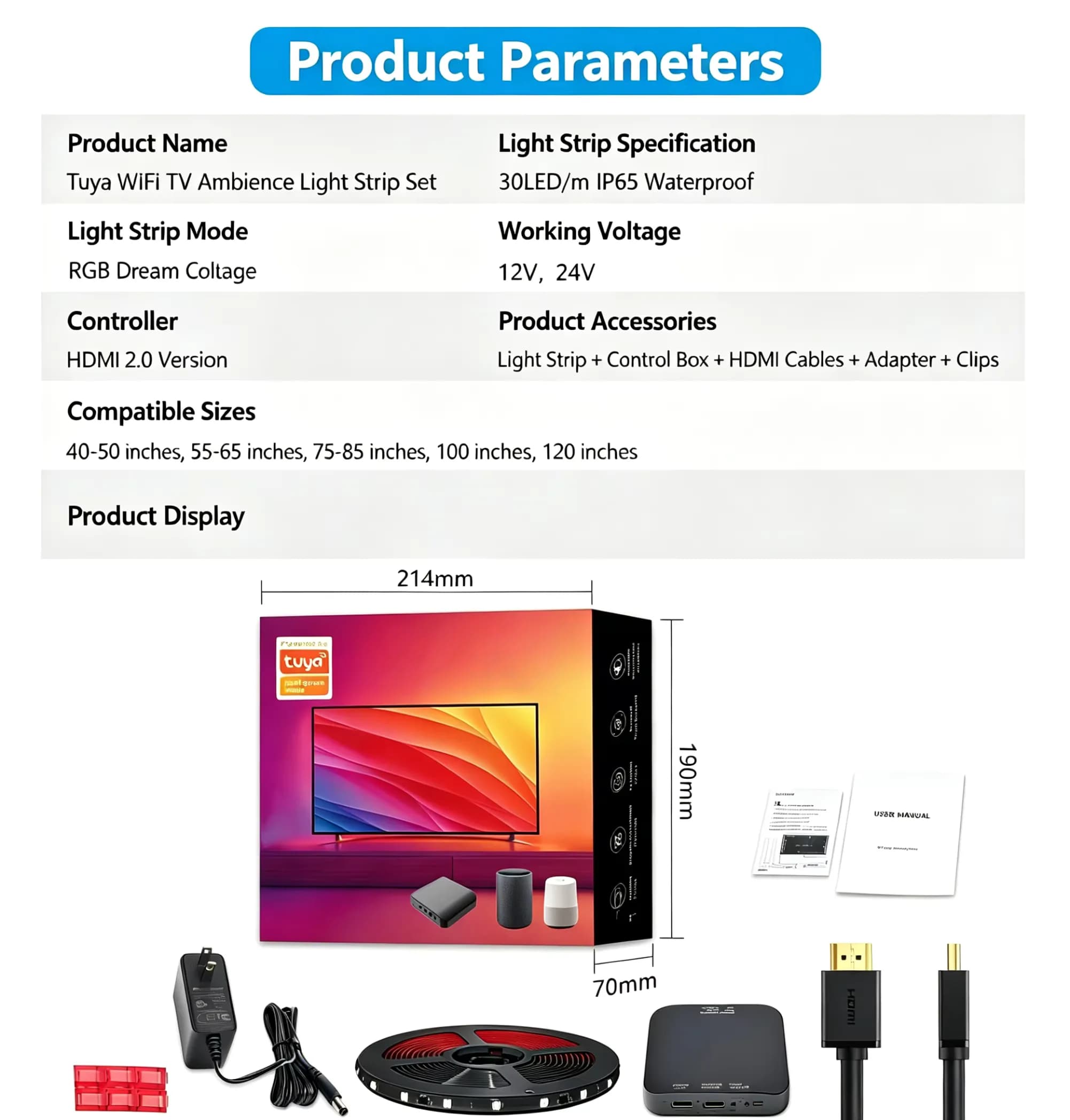 Đèn LED Đồng Bộ Màn Hình TV HDMI 2.1 Tuya (4K/120Hz) - ảnh 9